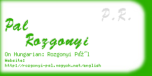 pal rozgonyi business card